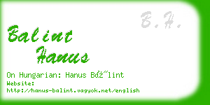 balint hanus business card